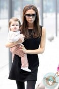 Victoria and Harper Beckham in Beijing