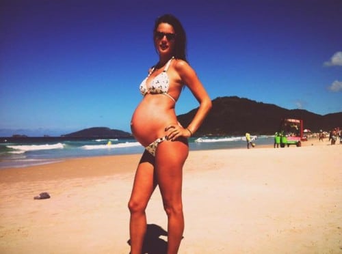 alessandra ambrosio bares her bump beach