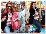 pregnant ALyson Hannigan, Satyana denisof, alexis denisof @ the santa monica pier