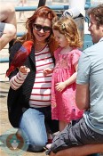 pregnant ALyson Hannigan, Satyana denisof, alexis denisof play @ santa monica pier