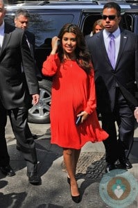 pregnant Kourtney Kardashian at out in NYC
