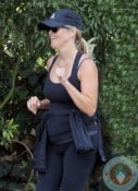 pregnant reese witherspoon jogs in LA