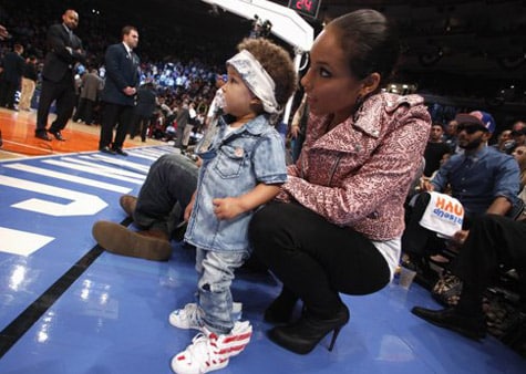 Alicia Keys, Swizz Beatz Egypt at Knicks Game 2