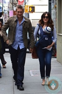 Curtis Stone, Lindsay Price with son Hudson NYC