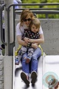 Isla Fisher and daughter Elula Cohen @ the park NYC