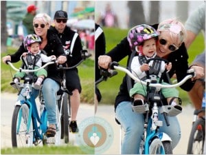 Pink Alecia Moore, Willow Hart, Carey Hart Mothers Day bike ride