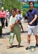 Pregnant Kourtney Kardashian, Scott Disick, Mason Disick @ park LA