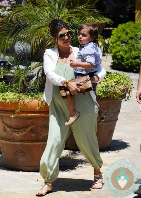 Pregnant Kourtney Kardashian with son Mason Disick @ park