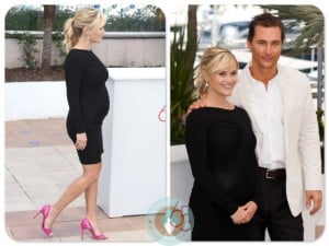 Pregnant Reese Witherspoon and Matthew McConaughey at a photo call for the film 'Mud', Cannes 2012
