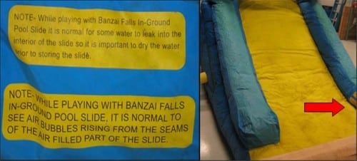 image of recalled Banzai Inflatable Pool Slides 2