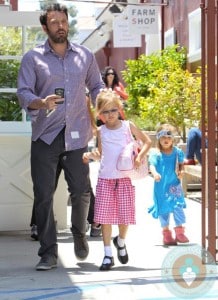 Ben Affleck, Violet Affleck, Seraphina Affleck leaving fashion camp Santa Monica