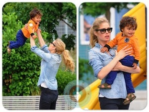 Doutzen Kroes and her son Phyllon Joy Gorre, playground in NYC copy
