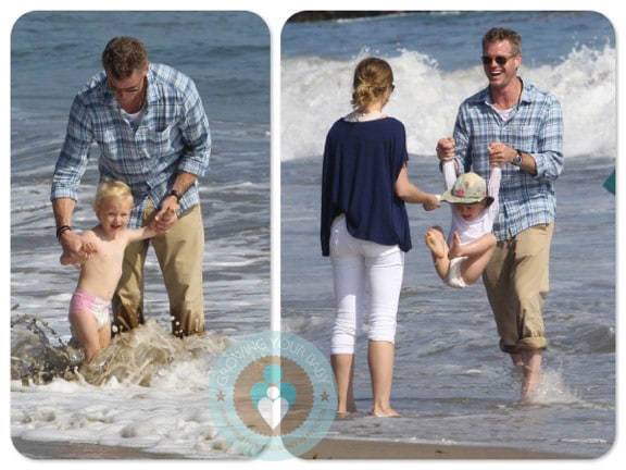 Eric Dane and Rebecca Gayheart Malibu Beach with Billie Beatrice