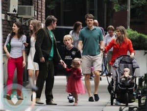 Ethan Hawke with kids Clementine Hawke, Indiana Hawke, Levon Hawke, Maya Hawke