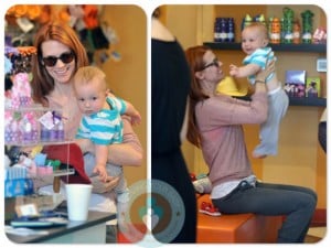 January Jones shopping with Zander