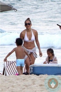 Jennifer Lopez with twins Max and Emme Anthony in Rio