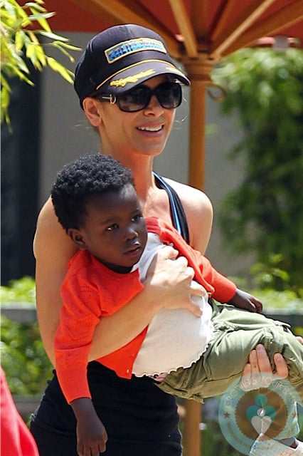 Jillian Michaels with daughter Lukensia at the GYM in LA