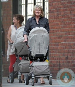Martha Stewart out for a walk with her grandkids