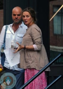 Pregnant Uma Thurman out in NYC