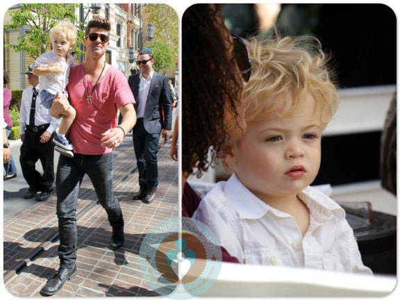 Robin Thicke with son Julian at the Grove