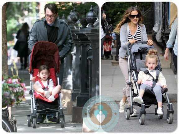 Sarah Jessica Parker and Matthew Broderick twins, Marion, Tabitha, Cybex