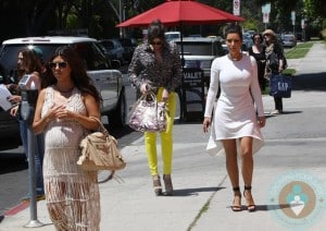 pregnant Kourtney Kardashian, Khloe Kardashian, Kim Kardashian out in LA