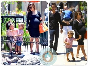 pregnant Kourtney Kardashian, Kim Kardashian, Out in Calabasas