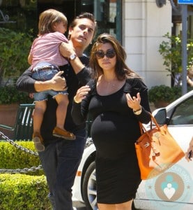 pregnant Kourtney Kardashian, Scott Disick, Mason Disick Out in Calabasas