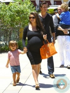 pregnant Kourtney Kardashian, Scott Disick, Mason Disick stroll in Calabasas