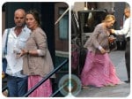 pregnant Uma Thurman shopping in NYC