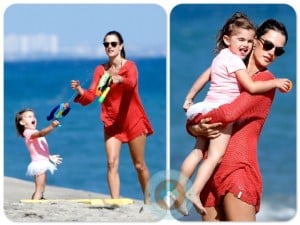 Alessandra Ambrosio with daughter on the beach with daughter Anja  copy