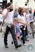 Ben Affleck, Violet Affleck, Jennifer Garner, SEraphina Affleck 4th of July Parade