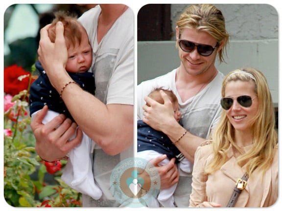 Chris Hemsworth, India Hemsworth, Elsa Pataky Santa Monica