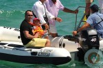 David Furnish and his son Zachary Jackson Levon in St Tropez