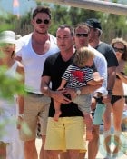 David Furnish with son Zachary Jackson Levon in St Tropez