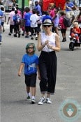 Gwen Stefani, Kingston Rossdale at central park amusement park copy