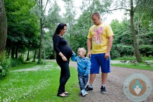 MARIA KRISTENSEN, her son Luke and partner KENT SORENSEN