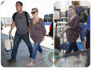 Pregnant Reese Witherspoon and Jim Toth LAX