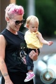 singer Pink and daughter Willow in NYC