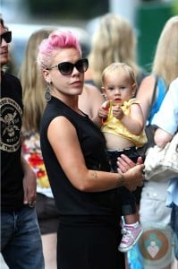 singer Pink with daughter Willow, NYC