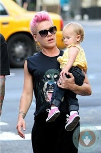 singer Pink with daughter Willow in NYC