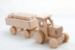 wooden tractor with stacking blocks