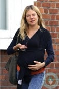 Actress Sienna Miller out in London with daughter Marlowe