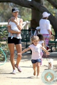 Alessandra Ambrosio with son Noah and daughter Anja out in LA