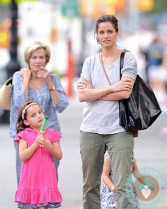 Amanda Peet with daughter Frances Benioff in NYC