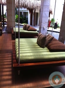 Azul Beach - lobby swing beds
