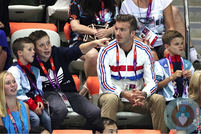 David Beckham, Romeo Beckham, Cruz Beckham, Brooklyn Beckham at London Summer Olympics copy