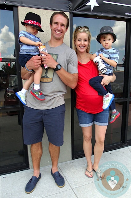 Drew and Brittany Brees with sons Baylen & Bowen in New Orleans