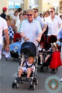 Elton JOhn with zachary in St Tropez