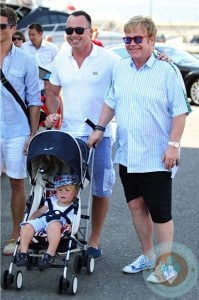 Elton John with David Furnish and son Zachary in ST